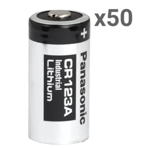 MARCA BLANCA - Pack de 50x pilas CR123A / CR17345 / 5018LC - Panasonic - Litio Li-MnO2 no recargable - (50XBATT-CR123A-P)