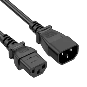 MARCA BLANCA - Cable de alimentacion - Para CPU - Conector C13 a  C14 - 250VAC / 10A - 200cm de largo (AC-C14-C13)