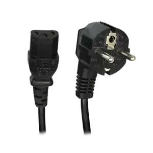 MARCA BLANCA - Cable a enchufe - Conector QT3 - Compatible con enchufes Tipo F - 250VAC / 16A MAX - 140cm (AC-EU-C14F)