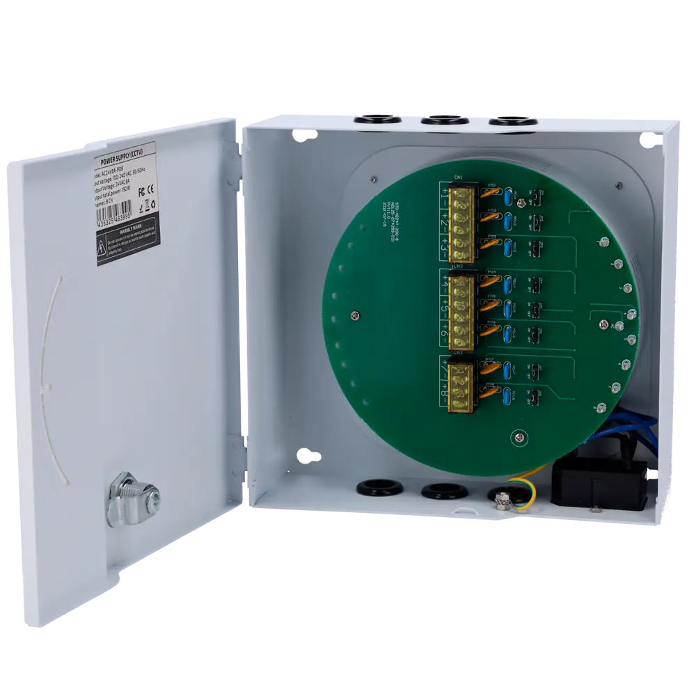 OEM - Caja de distribución de alimentación - Entrada AC 100-240 V 50/60 Hz - 8 canales - (AC24V8A-PD8)