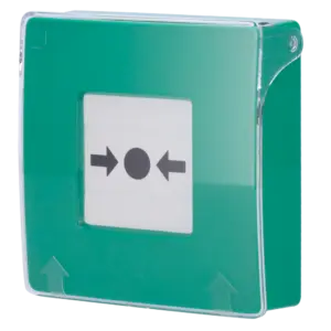 AJAX - Botón manual de alarma de incendio verde - Inalámbrico 868 MHz Jeweller - Botón alarma (AJ-MANUALCALLPOINT-GREEN)