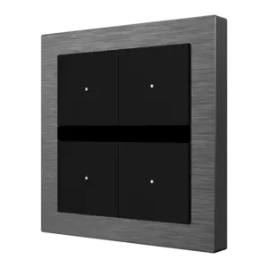 AKUVOX - Interruptor inteligente - KNX - 4 botones físicos con LEDs - Pantalla OLED para etiquetado (AK-K32-B4-EU)