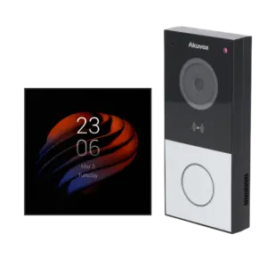 AKUVOX - Kit de domótica y videoportero Android - IP & WiFi | Placa y monitor - Audio (AK-KIT-E12PS51-POE)