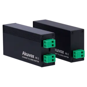 AKUVOX - Kit conversor IP a 2 hilos - 1 grupo de 2 hilos - 1 grupo TCP/IP con RJ45 | Entrada y (AK-NX-2)
