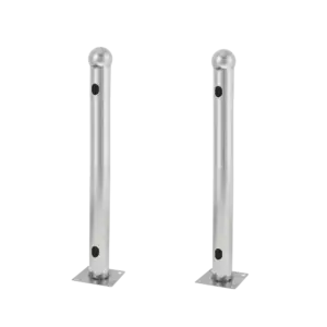 MARCA BLANCA - Soporte para barrera modelo T - 2 unidades - Acero inoxidable - Compatible con detectores (ALF-50T)