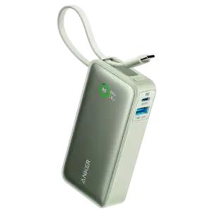 ANKER - Anker Power Bank con pantalla LCD - Capacidad 10000mAh | Color verde - Entradas cable (ANK-1259-G)