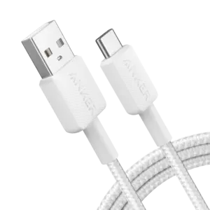 ANKER - Anker - Cable USB2.0 - USB-A a USB-C - Cable de nylon trenzado - Longitud 1.8m - Carga (ANK-322-USBA-USBC-180-W)