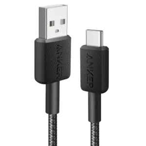 ANKER - Anker - Cable USB2.0 - USB-A a USB-C - Cable de nylon trenzado - Longitud 0.9m - Carga (ANK-322-USBA-USBC-90-B)
