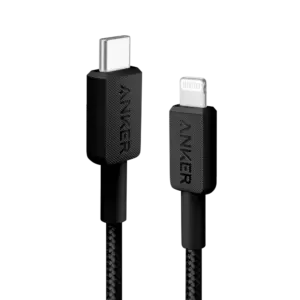 ANKER - Anker - Cable USB2.0  - USB-C a Lightning - Cable de nylon trenzado - Longitud 0.9m - Carga (ANK-322-USBC-LGT-90-B