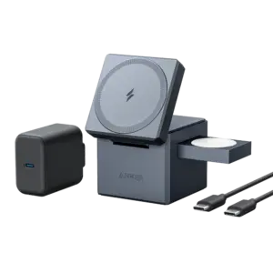 ANKER - Anker - Estacion de carga inalámbrica 3 en 1 - Tecnología Magsafe - Para iPhone, Airpods y (ANK-CUBE-3-IN-1-G)