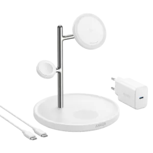 ANKER - Cargador inalámbrico 3 en 1 Anker - Tecnología MagGo - Carga rápida: iPhone, Airpods, Apple (ANK-SWCHARGER-3-IN-1-