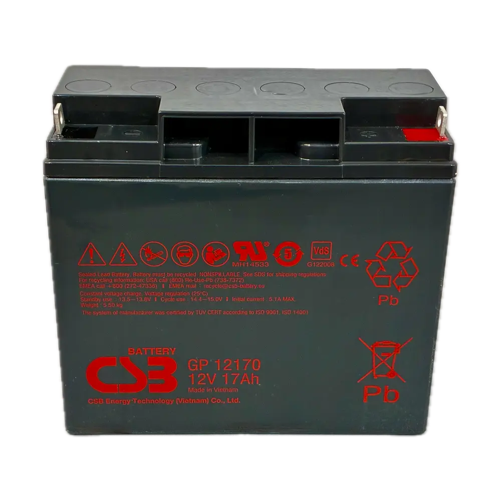 BLANCA - Batería CSB recargable - Tecnología Plomo-Ácido AGM - Tensión 12V - Capacidad 17Ah - Para (BATT-1217-CSB)
