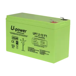 UPOWER - Upower - Batería recargable - Tecnología plomo ácido AGM - Voltaje 12 V - Capacidad 7.2 Ah (BATT-1272-U)
