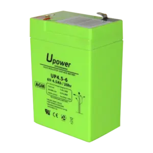 UPOWER - Upower - Batería recargable - Tecnología plomo ácido AGM - Voltaje 6 V - Capacidad 4.5 Ah - (BATT-6045-U)