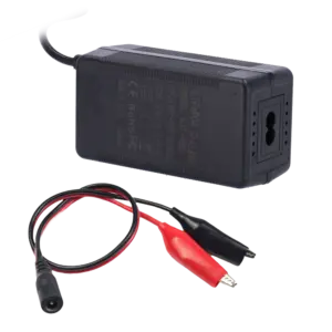 BLANCA - Cargador para baterías de Litio LiFePO4 - Salida DC 14.6V / 3A - Entrada AC - LED indicador (BATT-LI-CHARGER-3A)