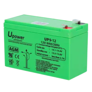 UPOWER - Upower - Batería recargable - Tecnología plomo ácido AGM - Voltaje 12 V - Capacidad 9.0 Ah (BATT1290-U)