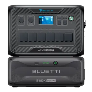 BLUETTI - Kit batería doméstica Bluetti - Capacidad 2765Wh - Potencia 5000W - Salidas y formas de (BL-AC500-1xB300K)