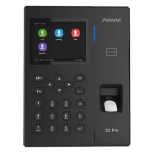 ANVIZ - Control de acceso y presencia - Huella, tarjeta EM/MF y PIN - 5.000 usuarios | 100.000 (C2PRO-DUAL)