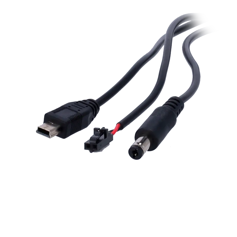 SAFIRE - Triple conector para baterías zinc-aire - USB Mini / Molex / Jack - Longitud 1.5 m - (CON-3C-2M)
