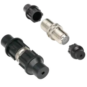 OEM - Conector coaxial doble F  - Simple - Rápido - Reutilizable - Reciclable - Compatibilidad (CON100-CAP-DF)