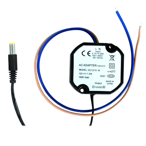 MARCA BLANCA - Alimentador electrónico - 12 V / 1500 mA - Reducidas dimensiones - 52(Al) x 50(An) x 25(Fo) (DC1215-W)
