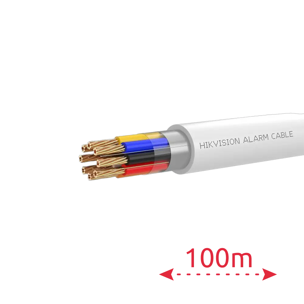HIKVISION - 8 conductores de señal para sistemas complejos - Conductor Cobre desnudo (99,95%) - (DS-1AC8APL1 White 100m)