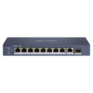 HIKVISION - Switch Hi-PoE Hikvision  - 8 puertos PoE + 1 Uplink RJ45 + 1 Uplink SFP - Velocidad de (DS-3E0510HP-E)