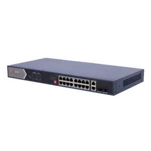 HIKVISION - Switch PoE Hikvision - 18 puertos RJ45 Gigabit + 2 puertos Gigabit SFP - 12 Puertos PoE+ (DS-3E0520HP-E)