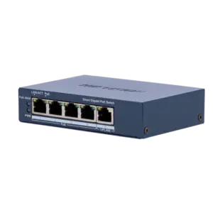 HIKVISION - Hikvision Switch PoE Gestionable - 4 Puertos PoE 802.3af/at + 1 Uplink - Velocidad Gigabit (DS-3E1505P-EI)