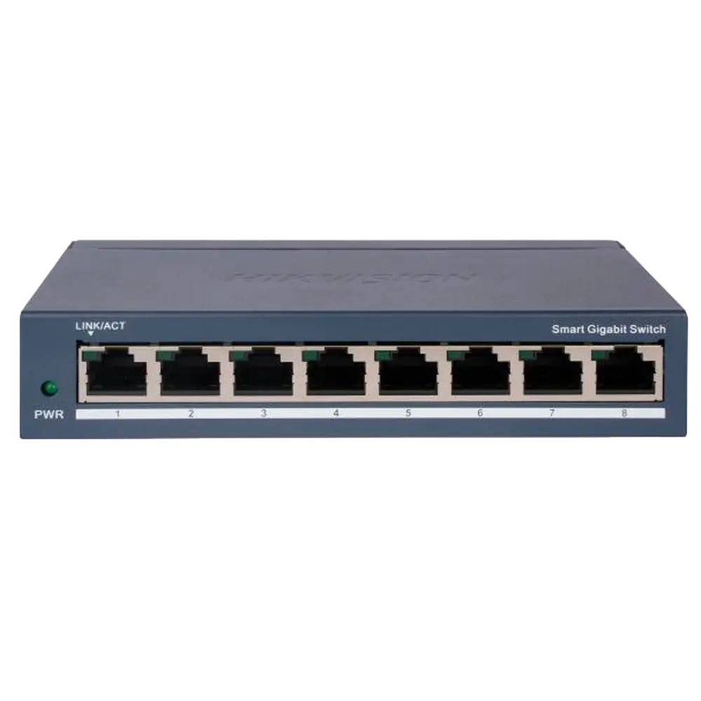 HIKVISION - Hikvision Switch PoE Gestionable - 8 Puertos Gigabit Ethernet sin salida PoE - Velocidad (DS-3E1508-EIV2)