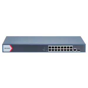HIKVISION - Hikvision Switch PoE Gestionable - 16 Puertos PoE Gigabit + 2 Uplinks Gigabit - Un puerto (DS-3E1518P-EI/M)