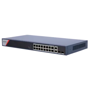 HIKVISION - Hikvision Switch PoE Gestionable - 16 Puertos PoE Gigabit + 4 Uplinks Gigabit - Dos puertos (DS-3E1520HP-SI-16