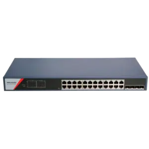 HIKVISION - Hikvision Switch PoE Gestionable - 24 Puertos PoE Gigabit + 4 Uplinks SFP Ópticos - (DS-3E1528P-SI-24P4F)