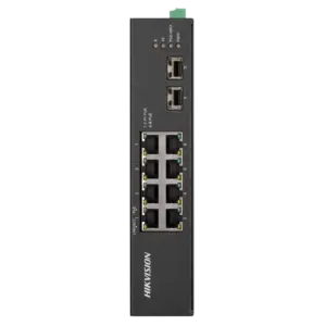 HIKVISION - 8 puertos Gigabit PoE y 2 ranuras SFP - Soporte Hi-PoE 90W en puertos 1 y 2 - Presupuesto (DS-3T0510HP-E/HS)