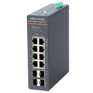 HIKVISION - Hikvision Switch Industrial Smart Managed L2 - 8 Puertos Gigabit Hi-PoE + 4 Uplinks SFP - (DS-3T1512HP-SI-8P4F