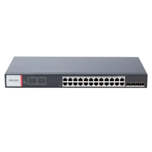 HIKVISION - Hikvision Switch Industrial Smart Managed - 24 Puertos PoE Gigabit + 4 Uplinks SFP Ópticos (DS-3T1528HP-SI-24P