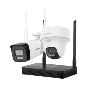 HIKVISION - Kit de Videovigilancia Hikvision Wifi - Cámara bullet 4 Mpx IR 30 m - Cámara Turret 4 Mpx (DS-J142I/NKS424W02H