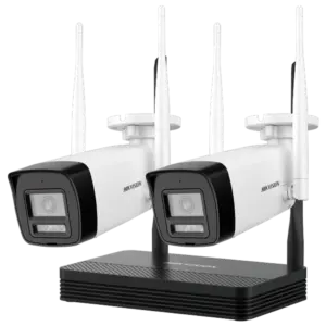 HIKVISION - Kit de Videovigilancia Hikvision Wifi - 2 Cámaras bullet 4 Mpx  - NVR 4 canales IP 6 Mpx (DS-J142I/NKS424W0H)