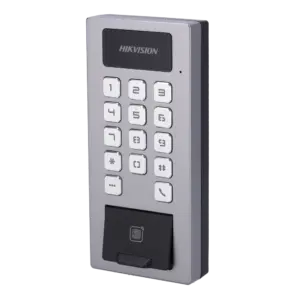 HIKVISION - Control de acceso PoE IP65 IK09 - Huella, tarjeta MF DESFire y PIN - 10.000 usuarios | (DS-K1T502DBFWX-E1)