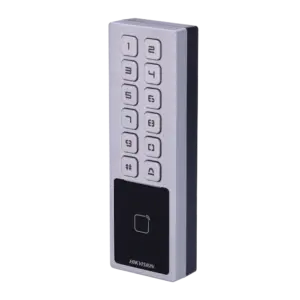 HIKVISION - Control de acceso IP65 IK08 - Tarjeta MF y PIN - 3.000 usuarios | 100.000 registros - (DS-K1T805MBWX)