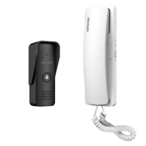 HIKVISION - Kit de portero - Tecnología 2 hilos analógico - Placa y telefonillo - Conexión por 2 hilos (DS-KIS103)