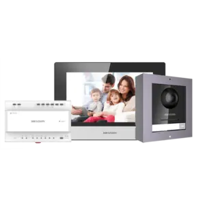 HIKVISION - Kit de videoportero - Tecnología 2 hilos con TCP/IP & WiFi - Placa y monitor | Permite (DS-KIS702Y)