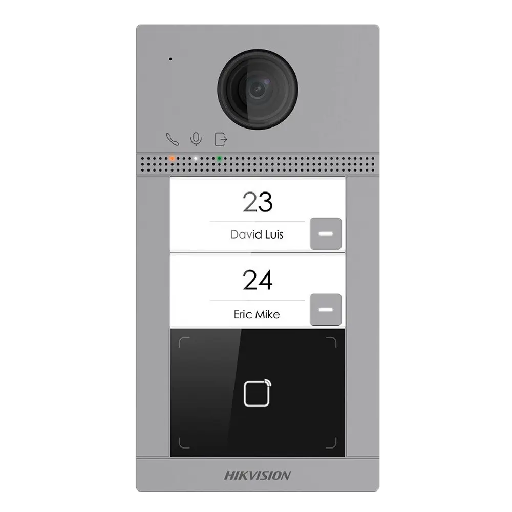 HIKVISION - Videoportero IP WiFi 2 apartamentos - Cámara 2 Mpx | Audio bidireccional - Apertura con (DS-KV8213-WME1(C))