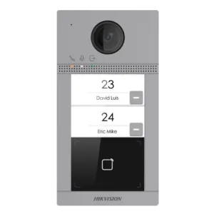 HIKVISION - Videoportero IP WiFi 2 apartamentos - Cámara 2 Mpx | Audio bidireccional - Apertura con (DS-KV8213-WME1(C)/Flu