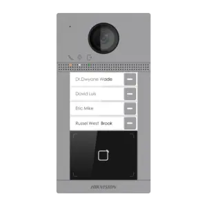 HIKVISION - Videoportero IP WiFi 4 apartamentos - Cámara 2 Mpx | Audio bidireccional - Apertura con (DS-KV8413-WME1(C)/Flu