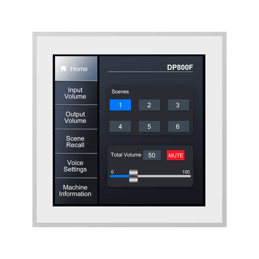 DSPPA - Panel de control inteligente - Instalación en pared - Ajuste de volumen (DSPPA-DP800F)