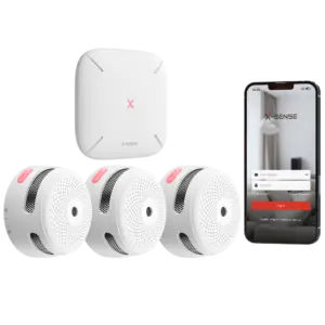 X-SENSE - Kit de detección de incendio autónomo X-Sense - Inlcuye 3 detectores de humo XS01-M y Hub (FS31)
