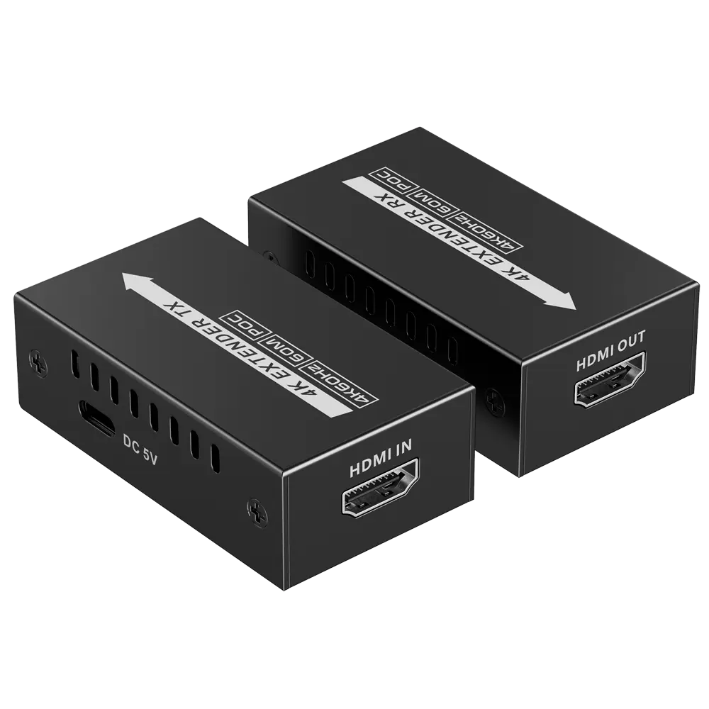 LENKENG - Extensor de señal HDMI - Alcance 60 m - Resolución 4K - Permite conexiones 1:1 - POC - (HDMI-EXT-4K60-L-V2)