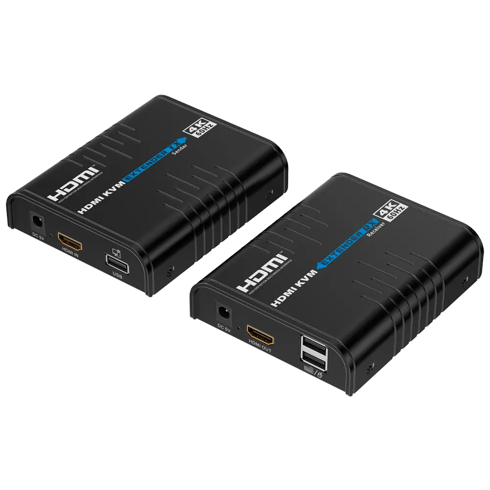LENKENG - Extensor KVM de señal HDMI - Alcance 120 m - Resolución 4K - Permite conexiones 1:M (HDMI-EXT-PRO-4K60-KVM)