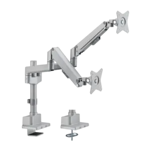 BRATECK LUMI - Brazo para dos monitores - Instalación en mesa - Peso soportado 9 Kg/Brazo (LDT62-C024P-GREY)